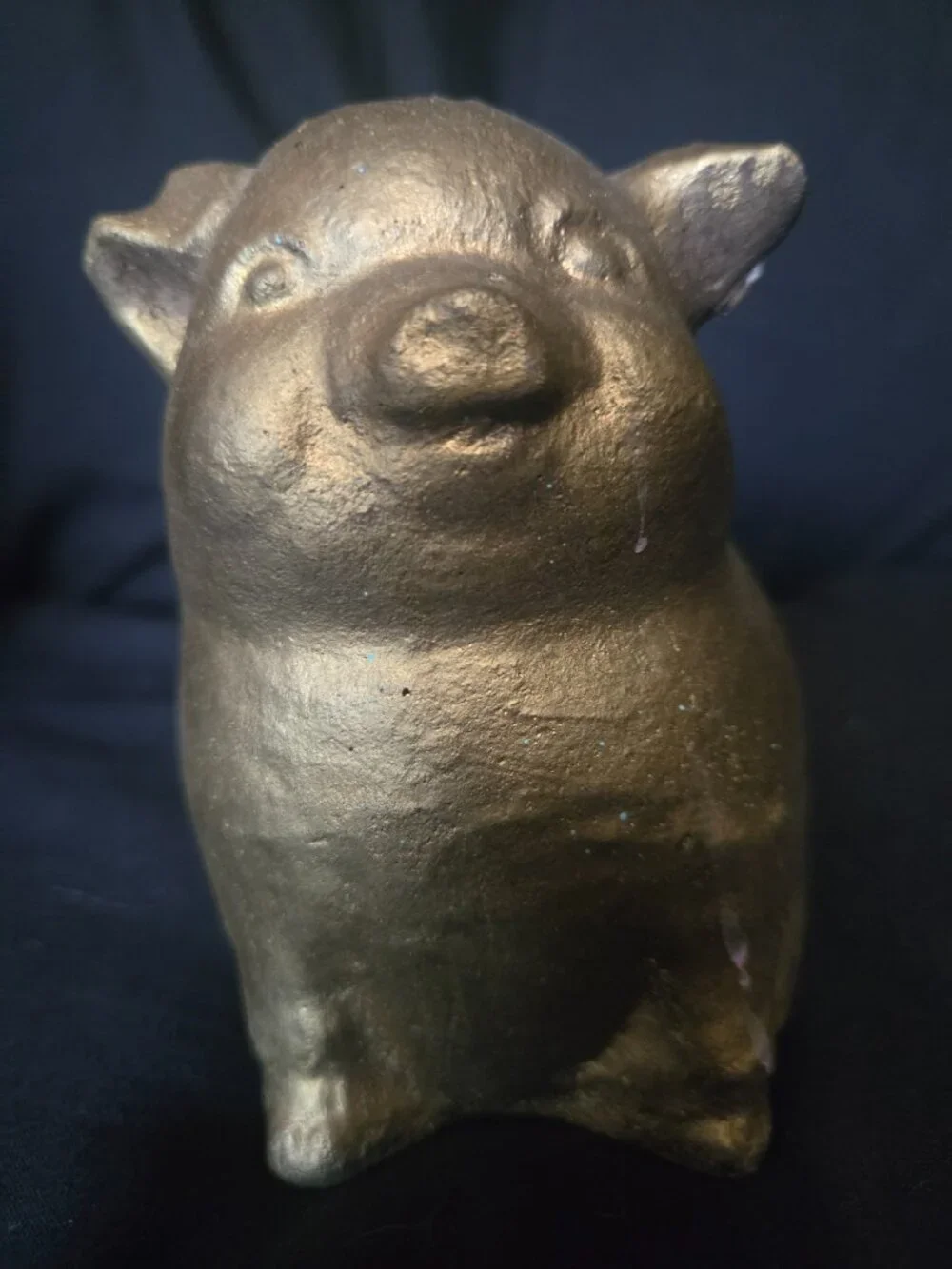 Heavy Gold Pig Figurine | Gold Decorative Pig Statue | Shelf & Tabletop Home Dec